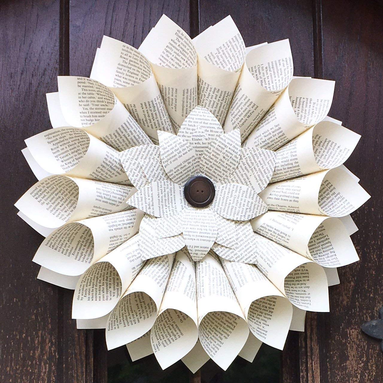 BOOK PAGES WREATH
