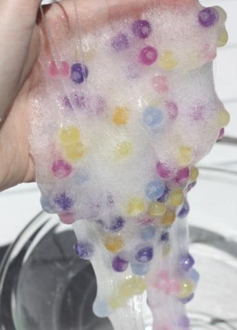 Clear slime with color changing beads