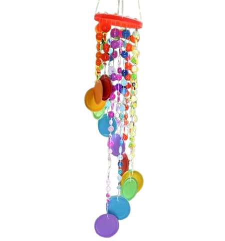 A wind chime made using buttons.