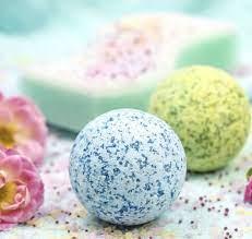 Blue and green bath bomb