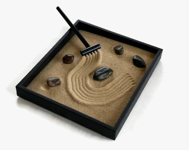 Mini zen garden with stones