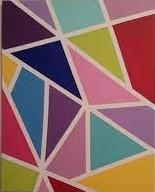 Shapes painted on a canvas.