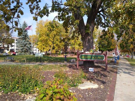 photo of debate square sign and area